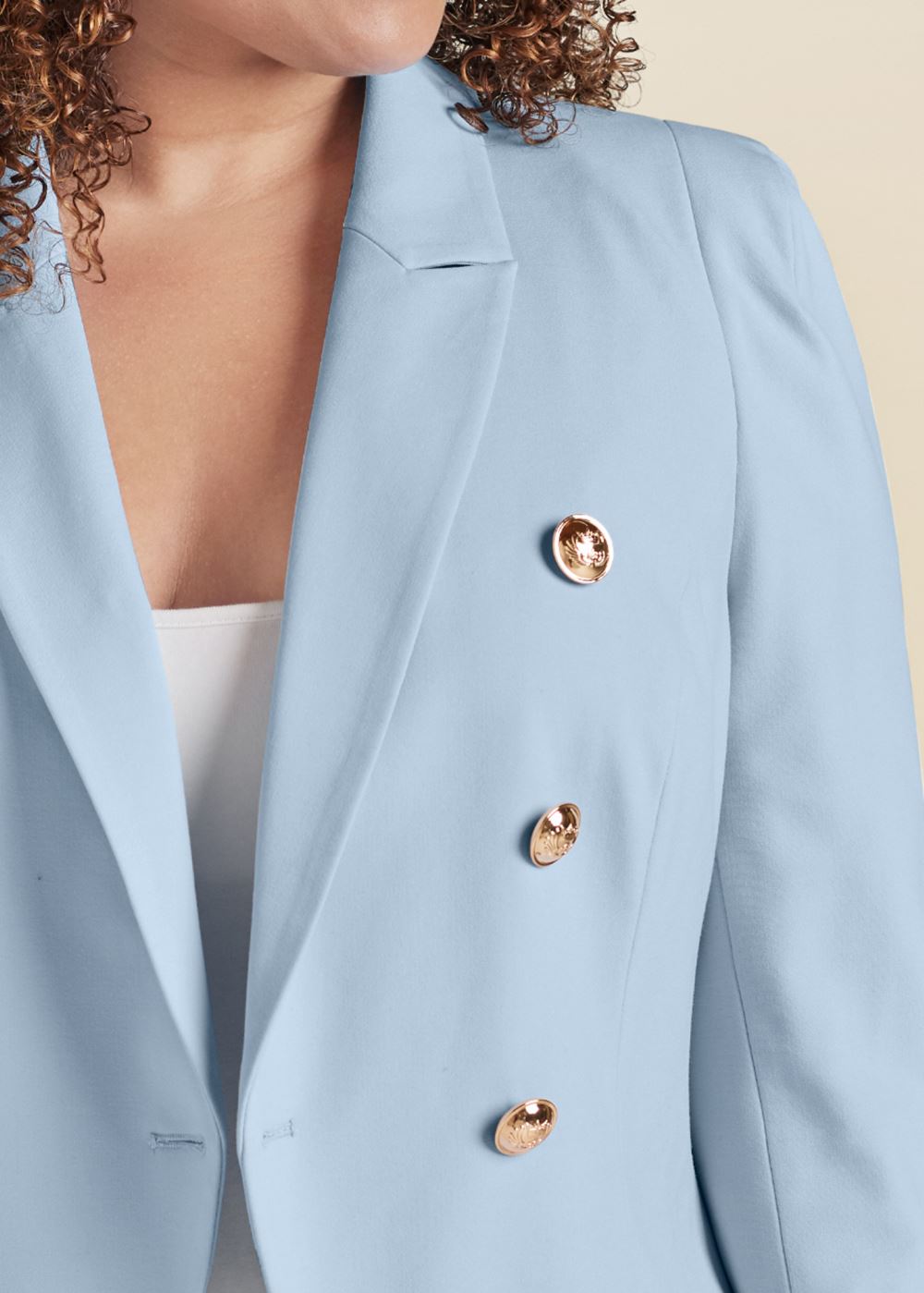 Venus Double Breasted Blazer in Light Blue