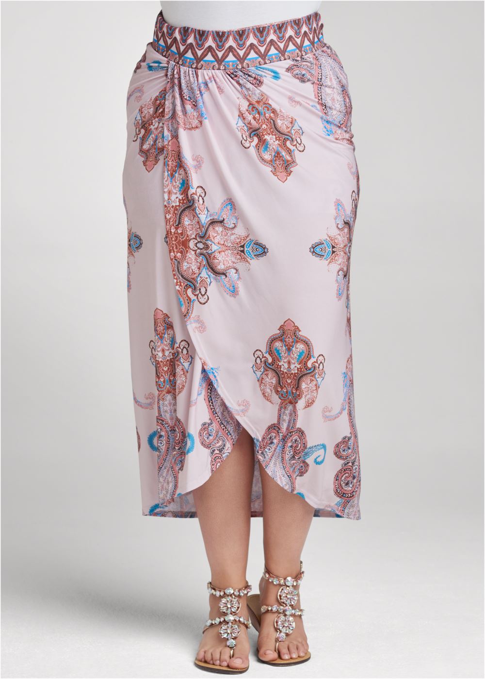 Venus Plus Size Wandering Goddess Skirt - Blush Multi