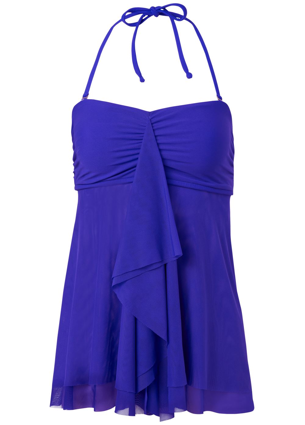 Venus Plus Size Flowing Bandeau Tankini Top Bikini - Cobalt Blue