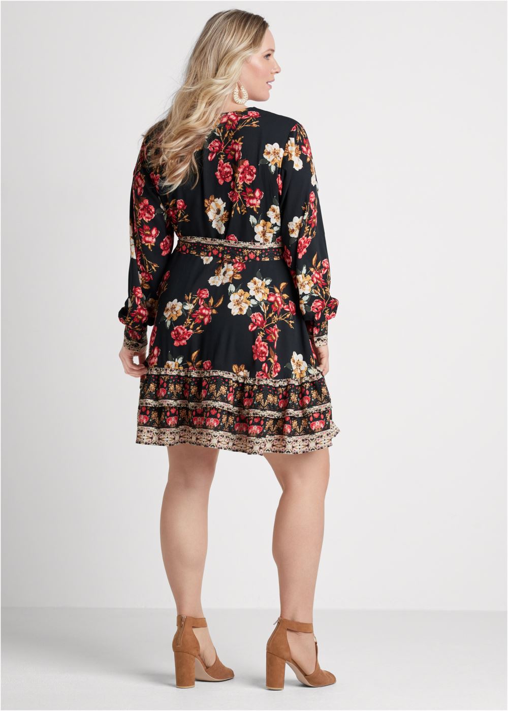 Venus Plus Size Floral Print Mini Dress