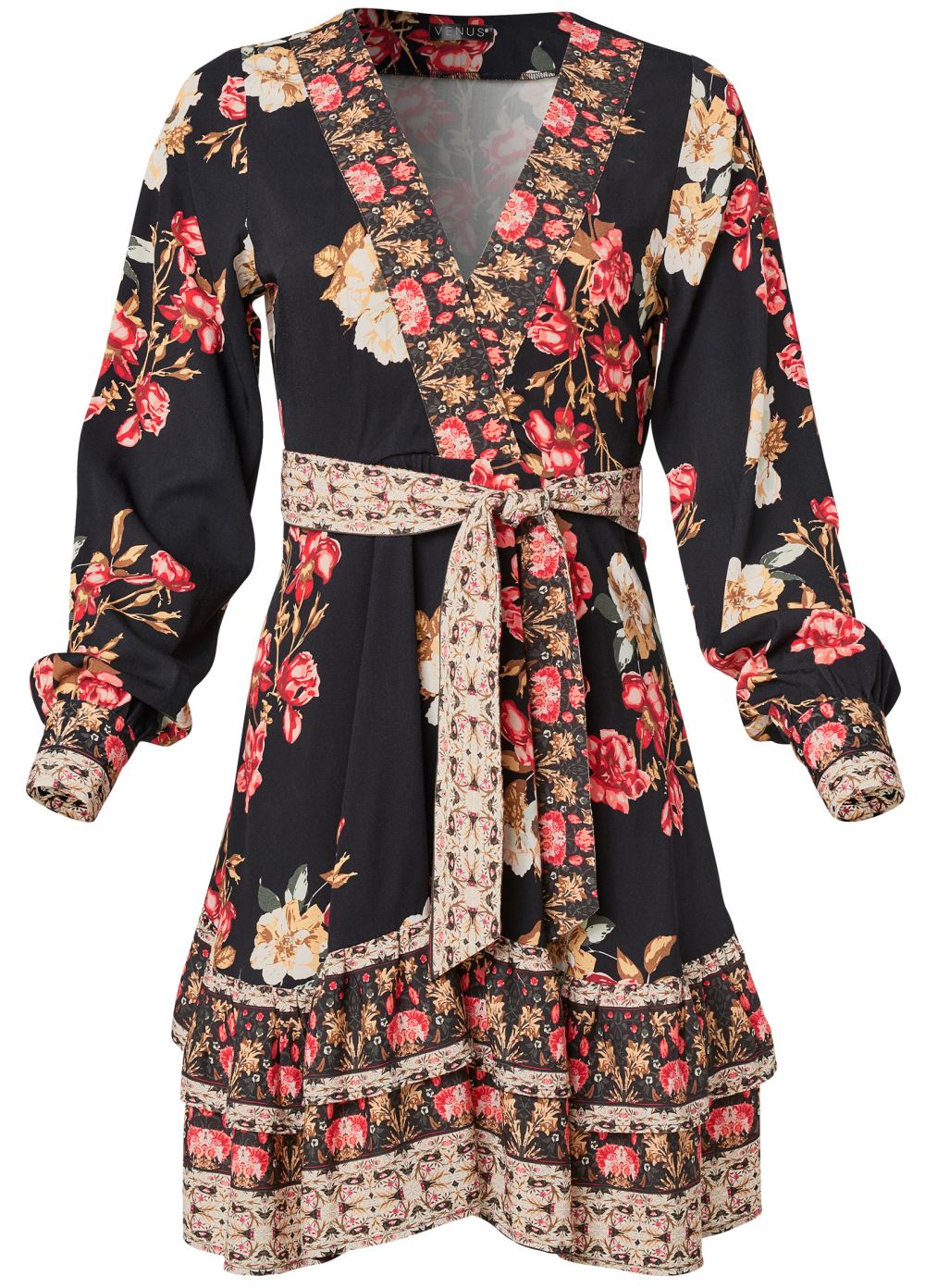 Venus Plus Size Floral Print Mini Dress