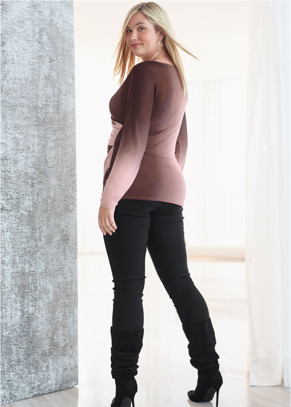 Venus Plus Size Ruched Ombre Top