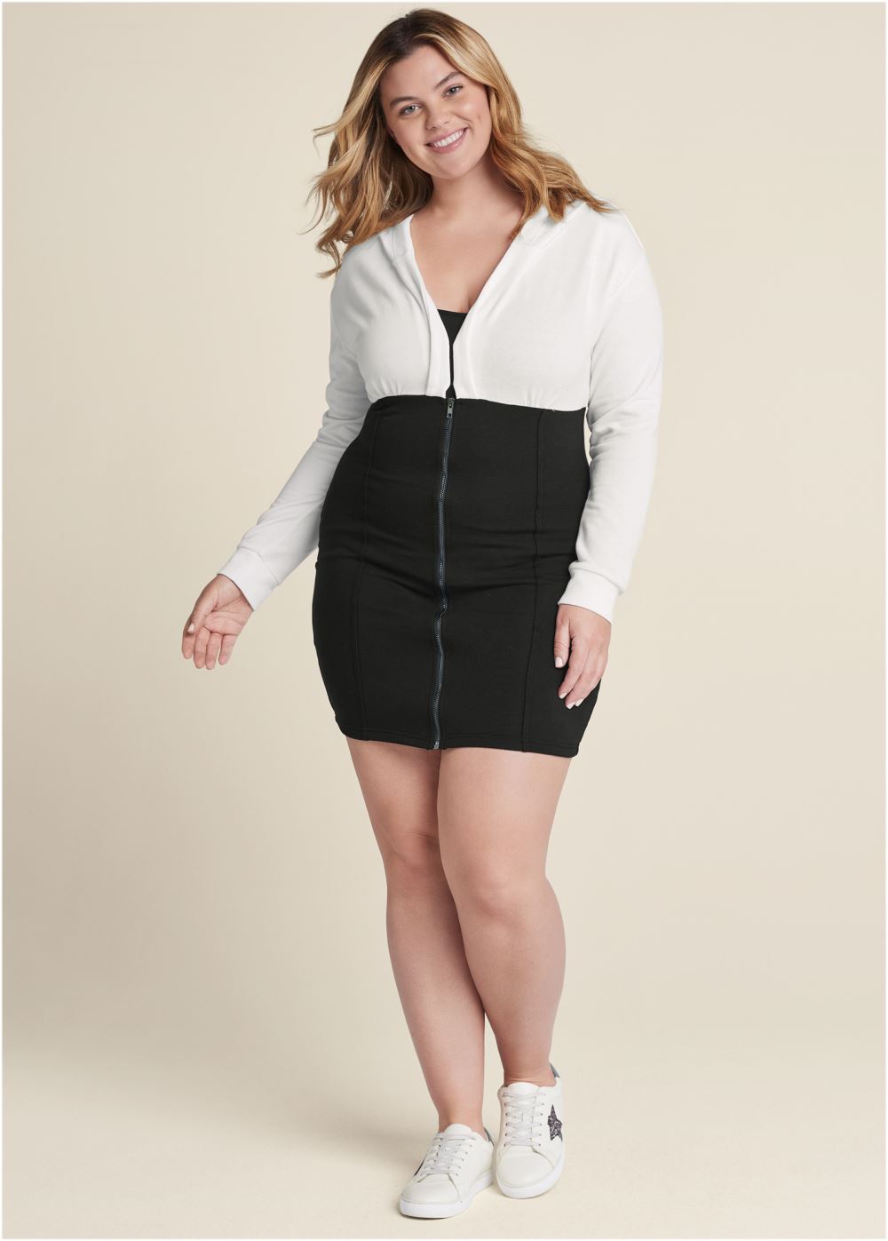Venus Plus Size Color Block Corset Dress