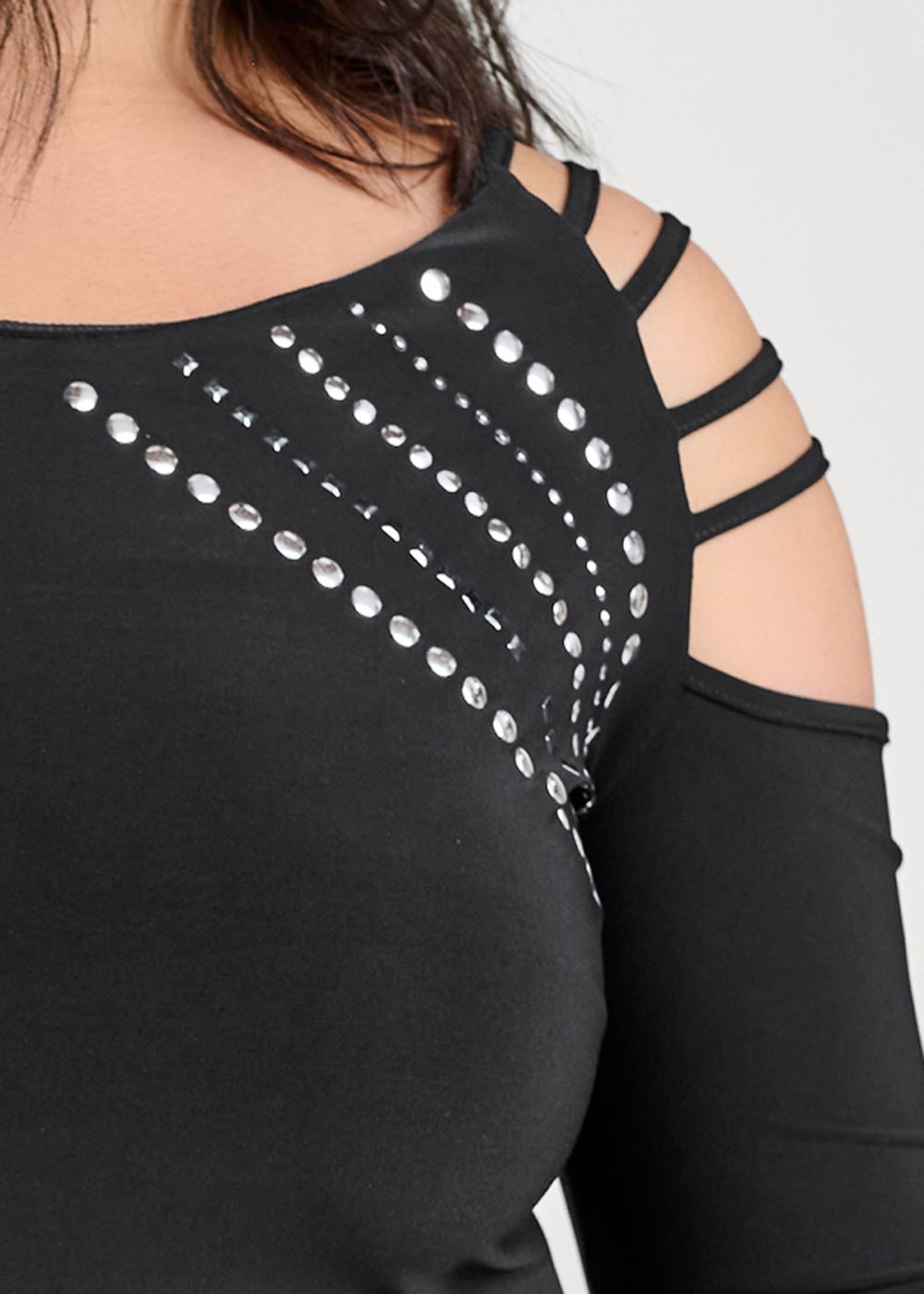 Venus Plus Size Strappy Embellished Top