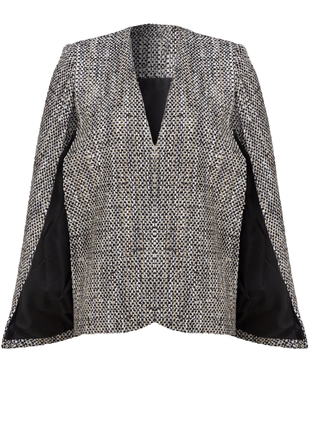 Venus Black Multi TWEED CAPE WITH LUREX