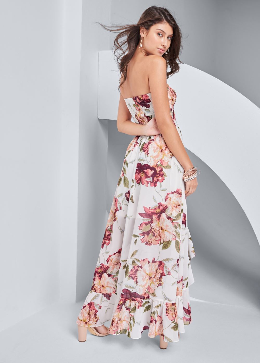 Venus Plus Size Strapless Smocked Dress