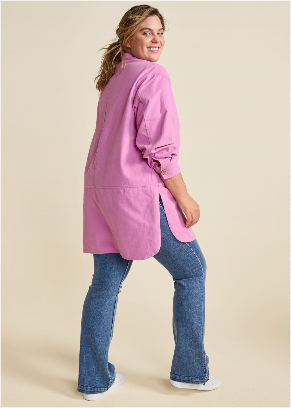 Venus Oversized Utility Shacket in Pink