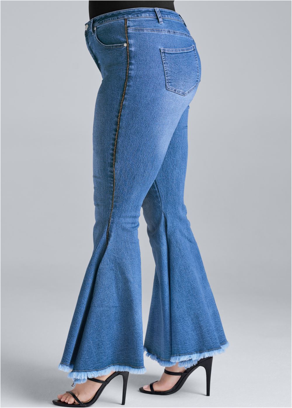 Venus Plus Size Extreme Flare Jeans in Medium Wash