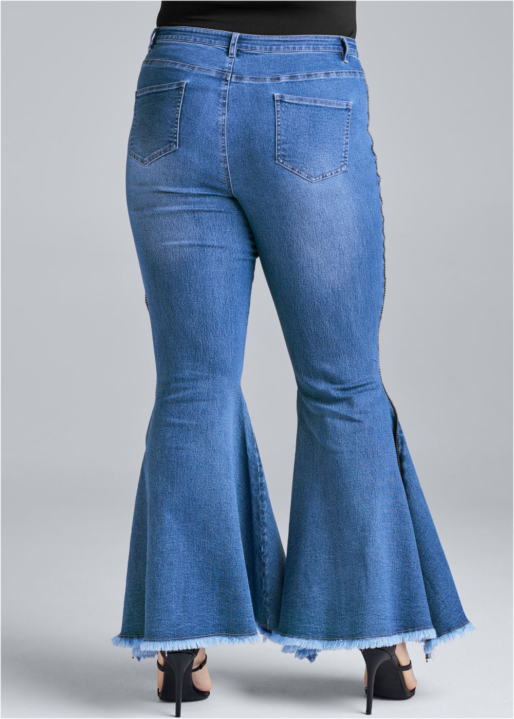 Venus Plus Size Extreme Flare Jeans in Medium Wash