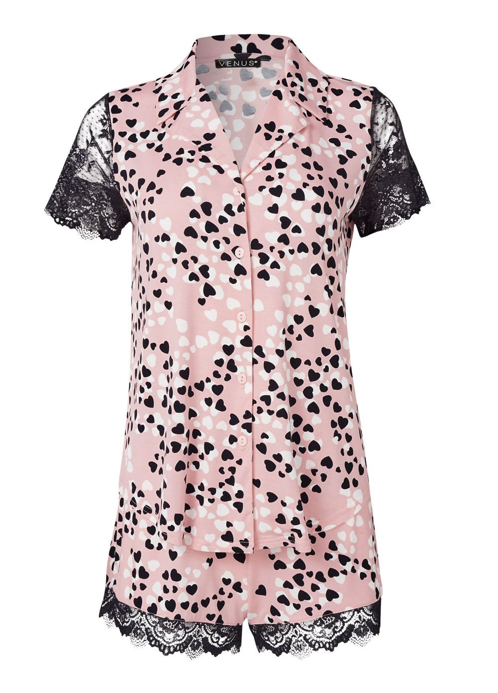 Venus Sweet Valentine LACE TRIM PAJAMA SET