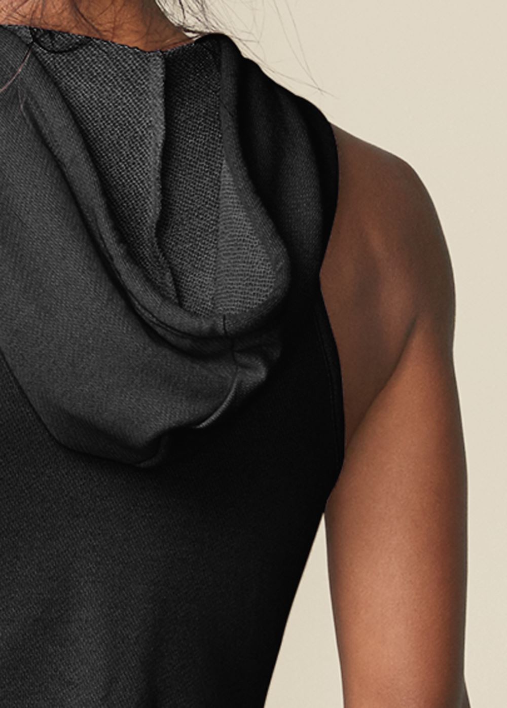 Venus Black Multi HOODED DETAIL DRESS