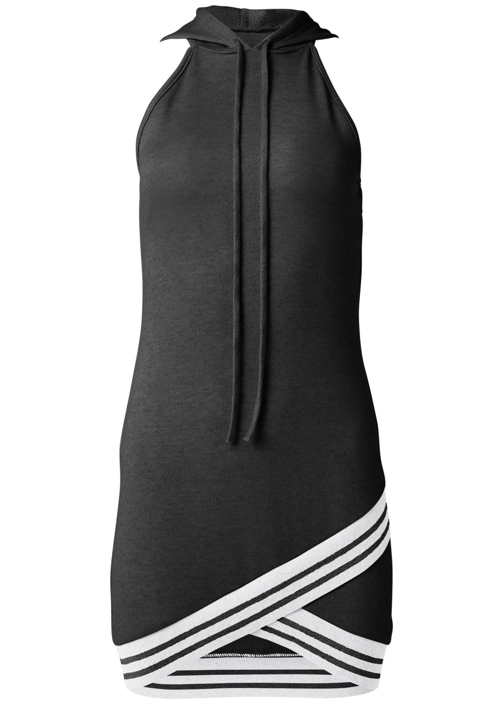 Venus Black Multi HOODED DETAIL DRESS