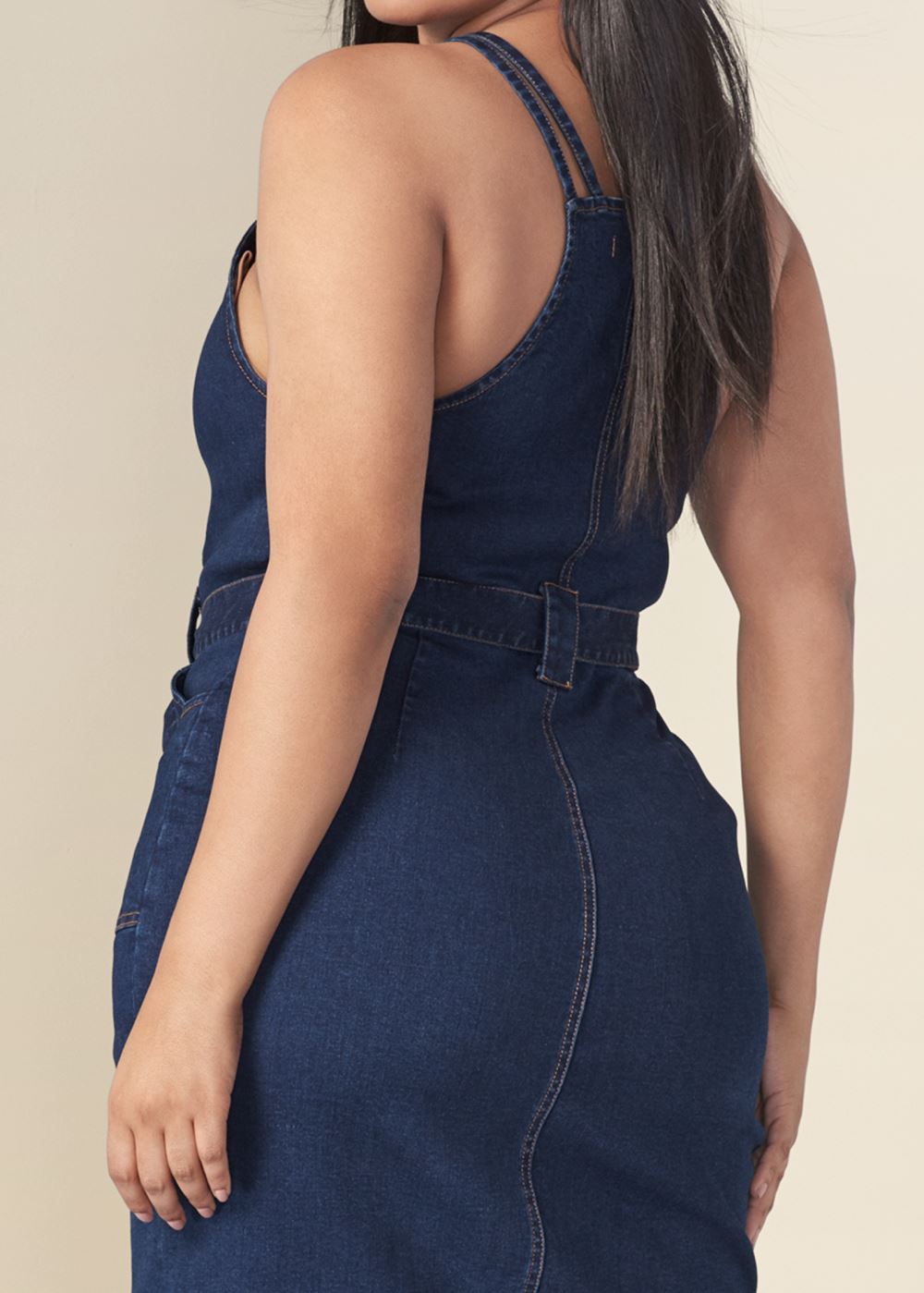 Venus Dark Wash DENIM DRESS WITH ZIPPER