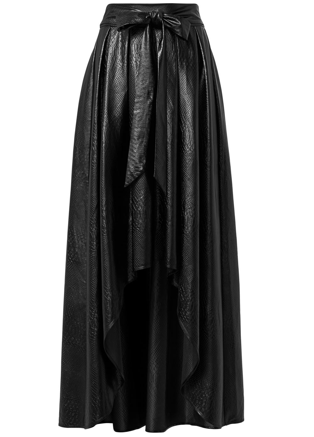 Venus Plus Size Faux Leather Ballroom Skirt - Black