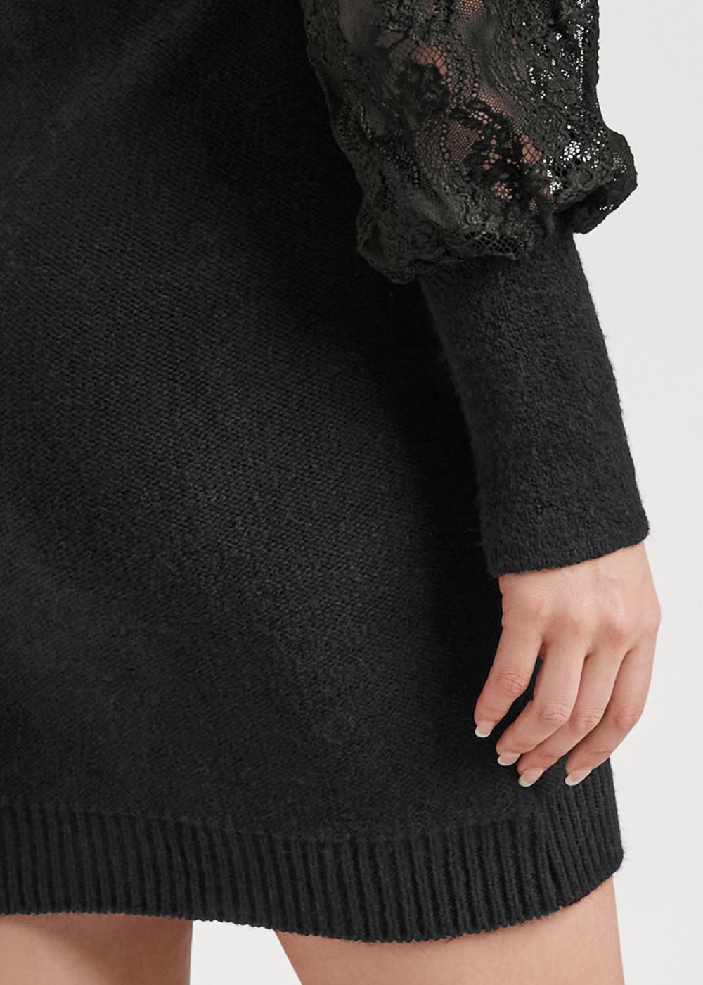 Venus Plus Size Lace Sleeve Sweater Dress