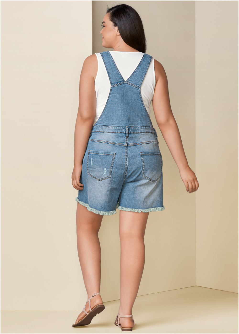 Venus Plus Size Denim Overalls in Light Wash