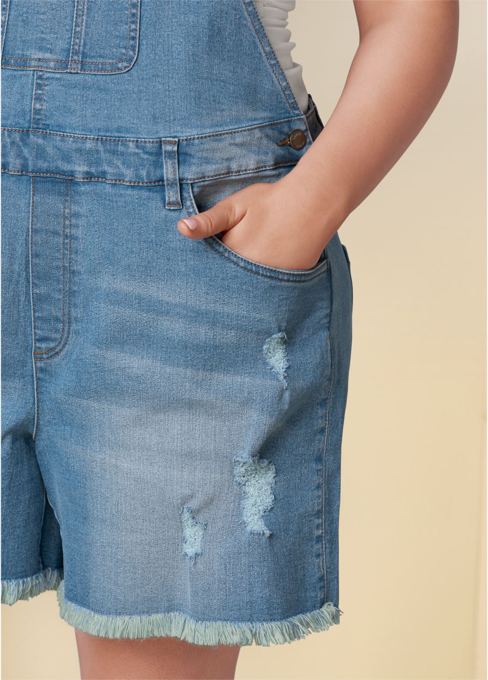 Venus Plus Size Denim Overalls in Light Wash