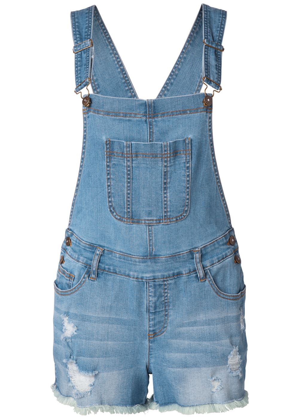 Venus Plus Size Denim Overalls in Light Wash