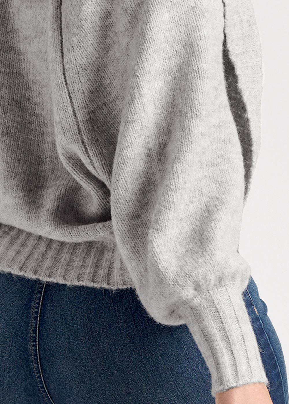 Venus Heather Grey RIBBED KNIT SHRUG