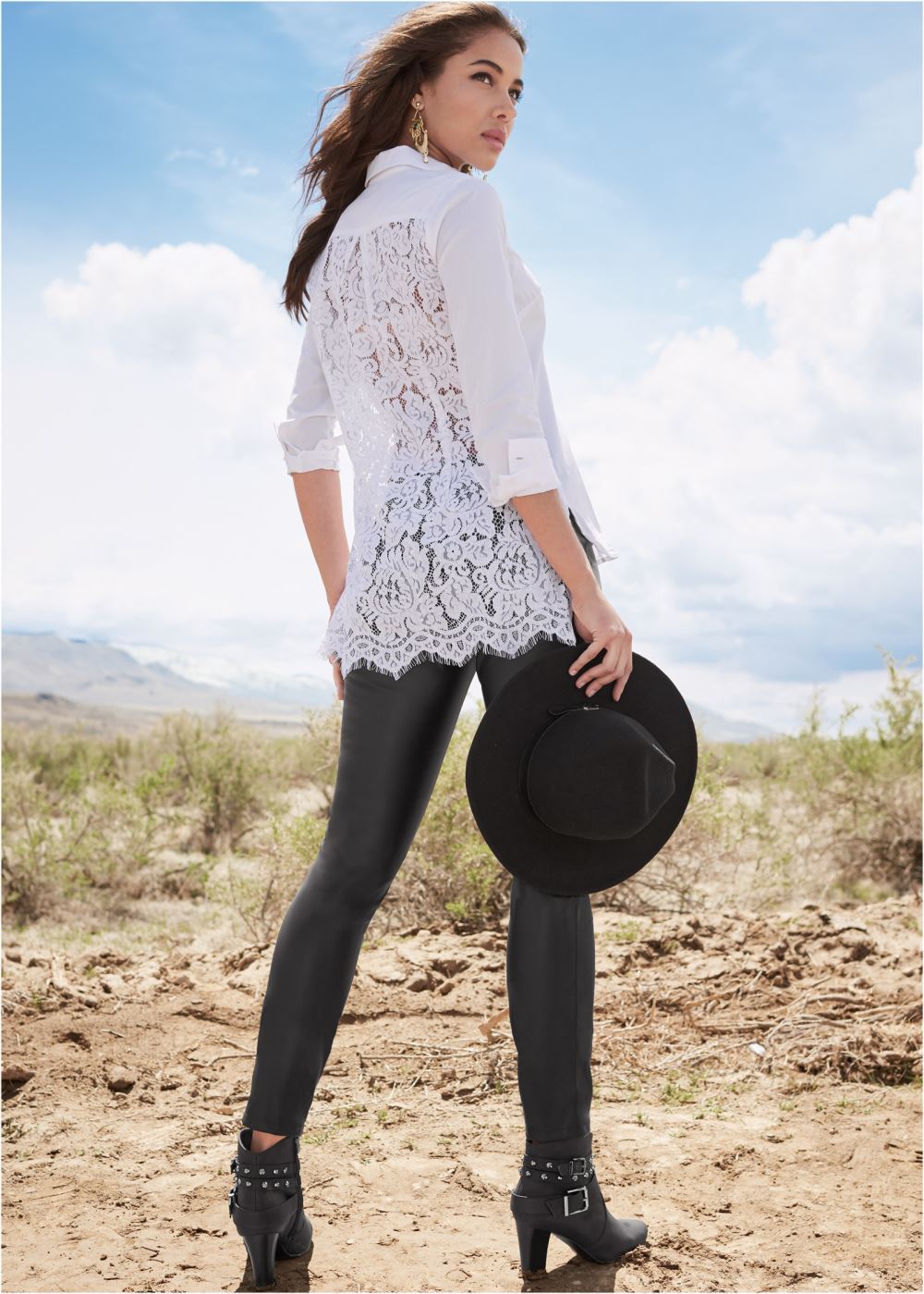 Venus Plus Size Lace Back Blouse