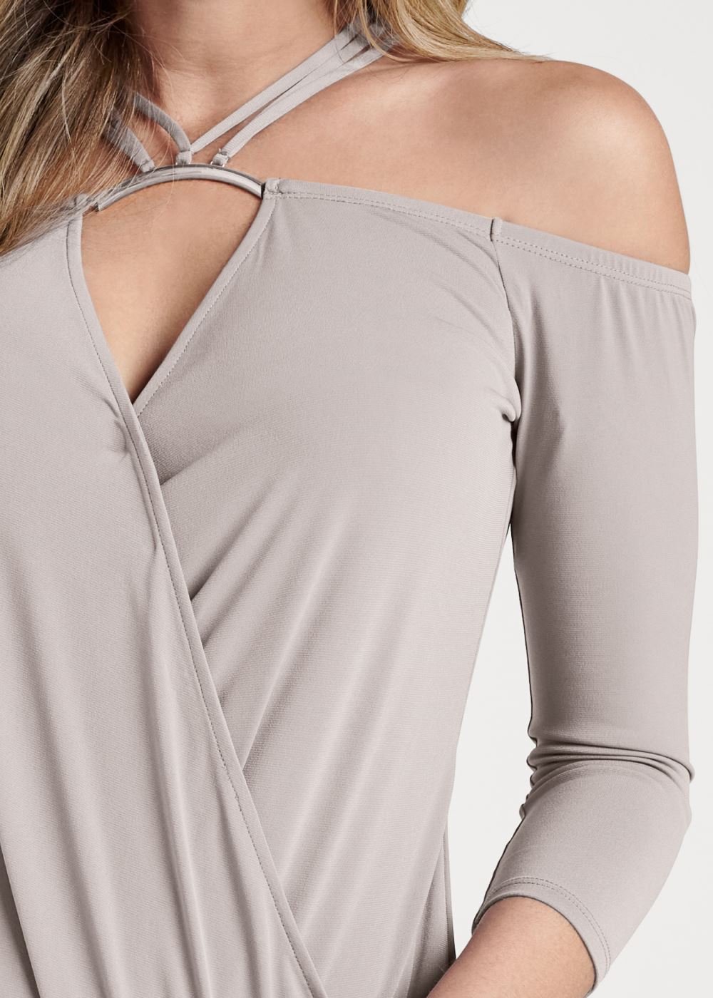 Venus Plus Size Strappy Cold-Shoulder Top