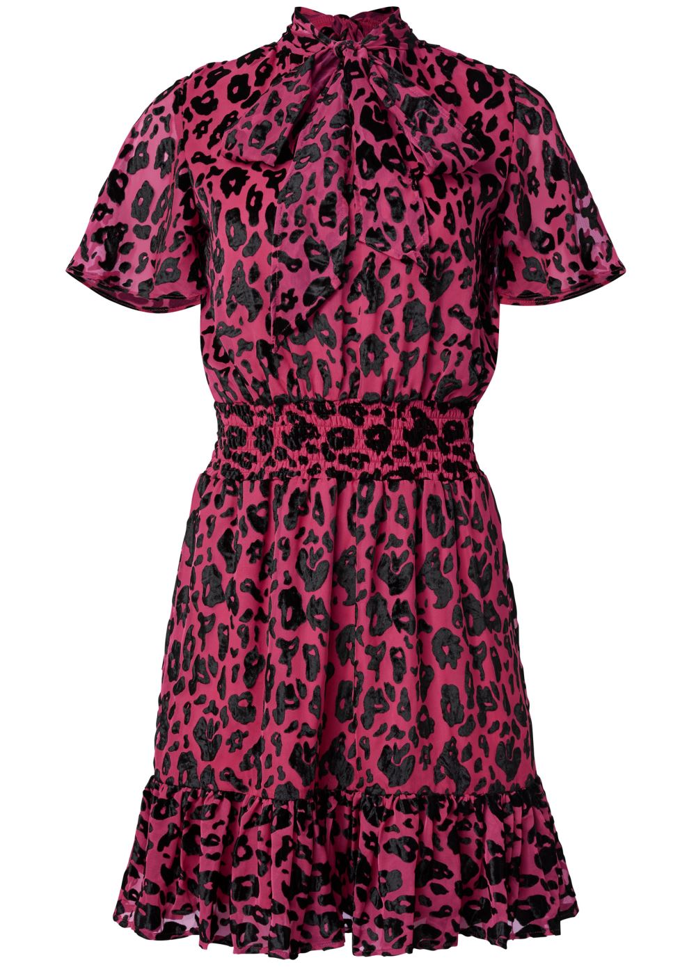 Venus Plus Size Burnout Velvet Smocked Dress