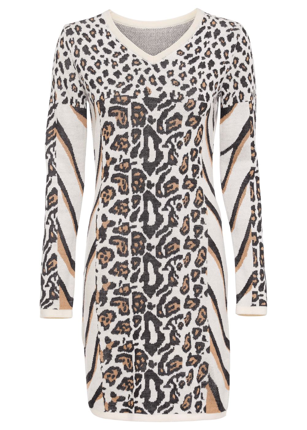 Venus Plus Size Animal Print Sweater Dress