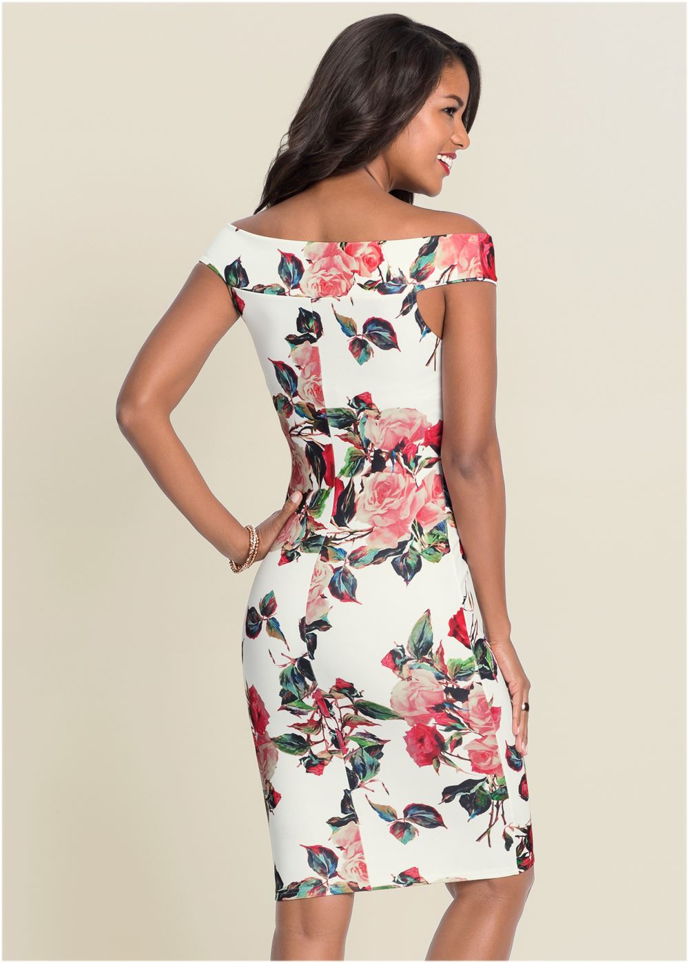 Venus Plus Size Floral Bodycon Dress