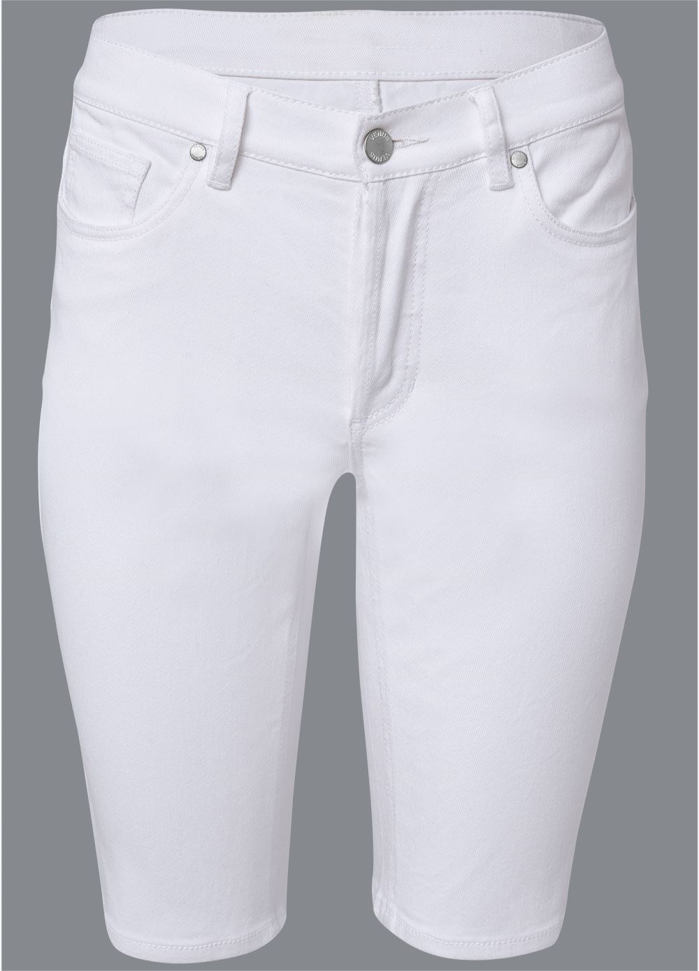 Venus Plus Size Jean Bermuda Shorts - White