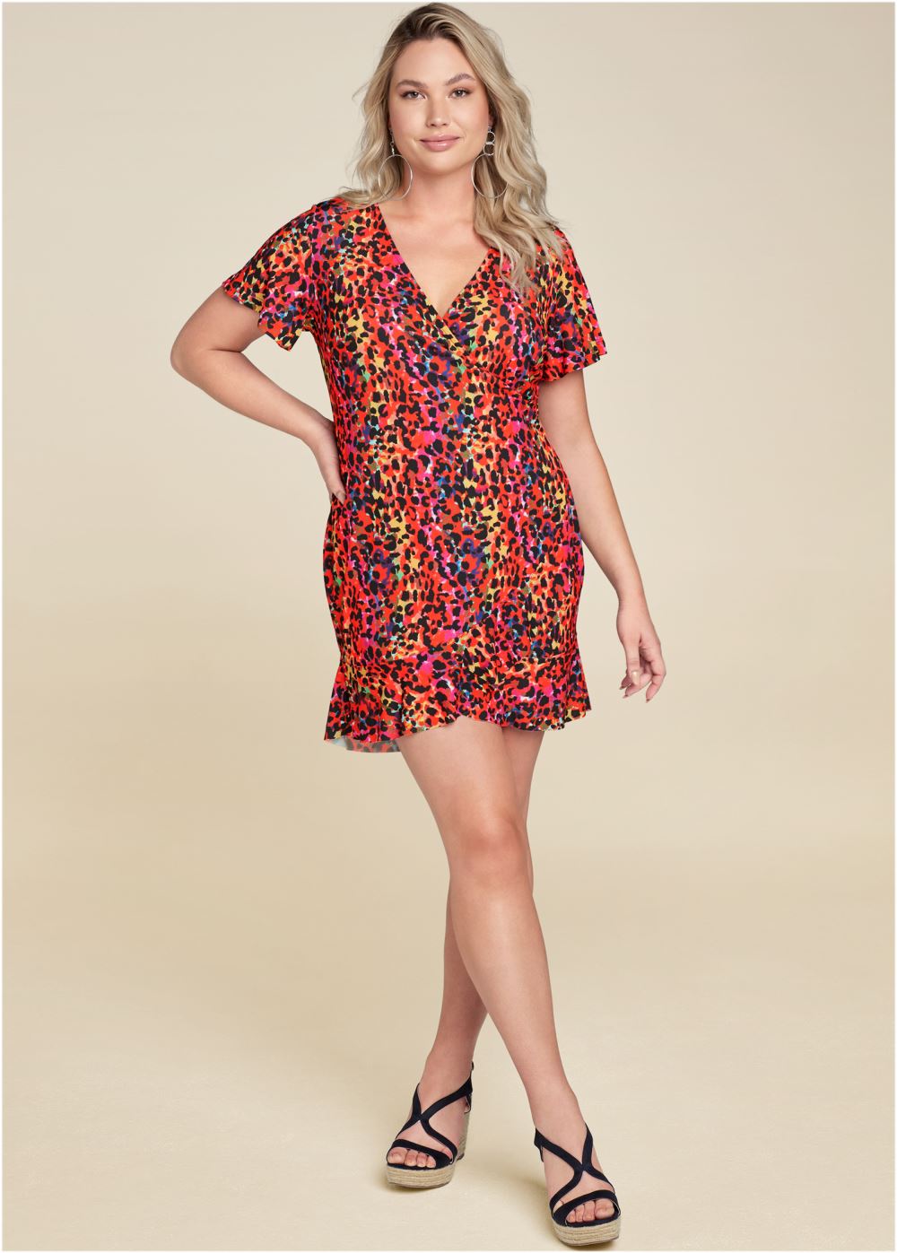 Venus Plus Size Leopard Printed Dress
