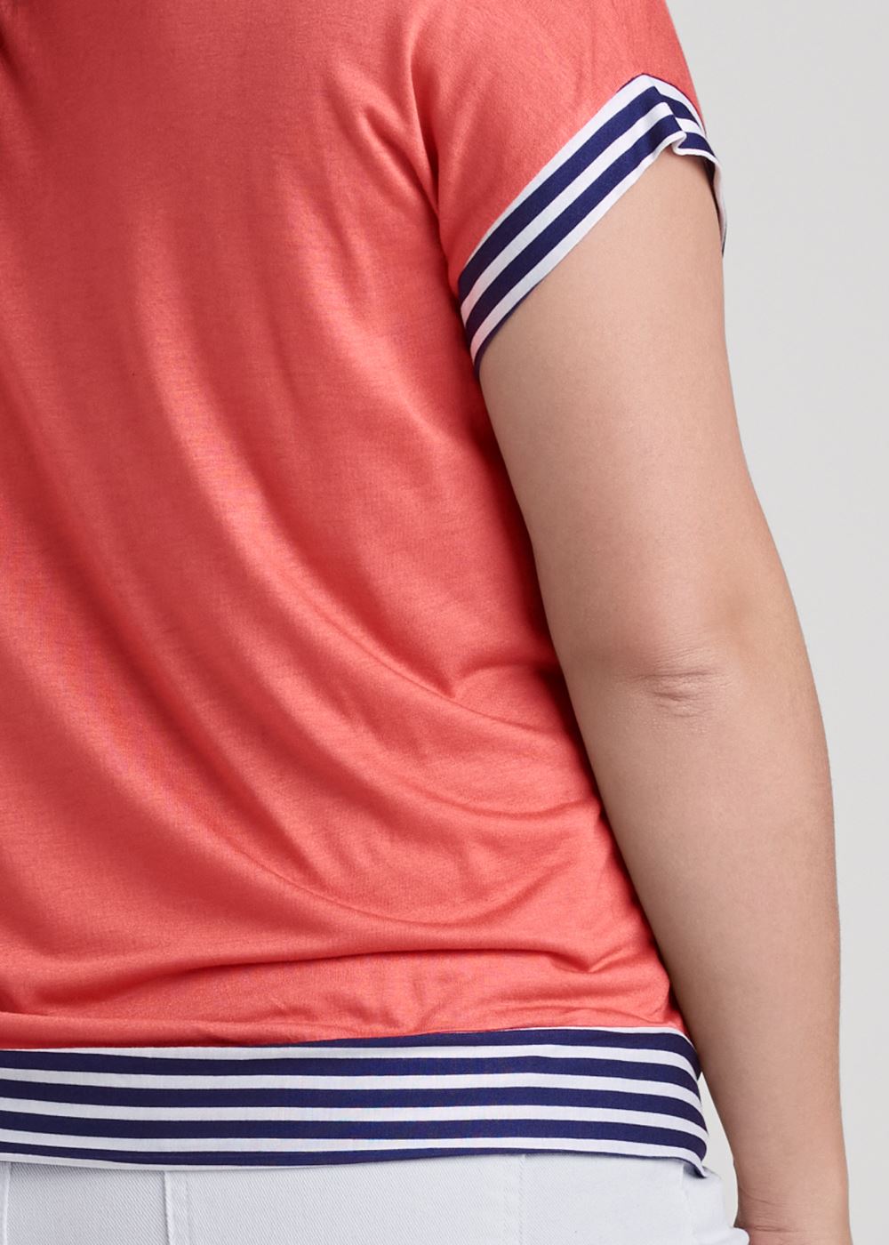 Venus Plus Size Tie Detail Printed Top
