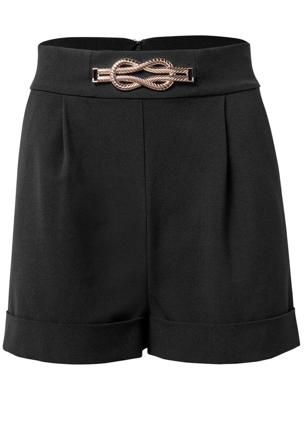 Venus Black PLEATED CUFFED SHORTS