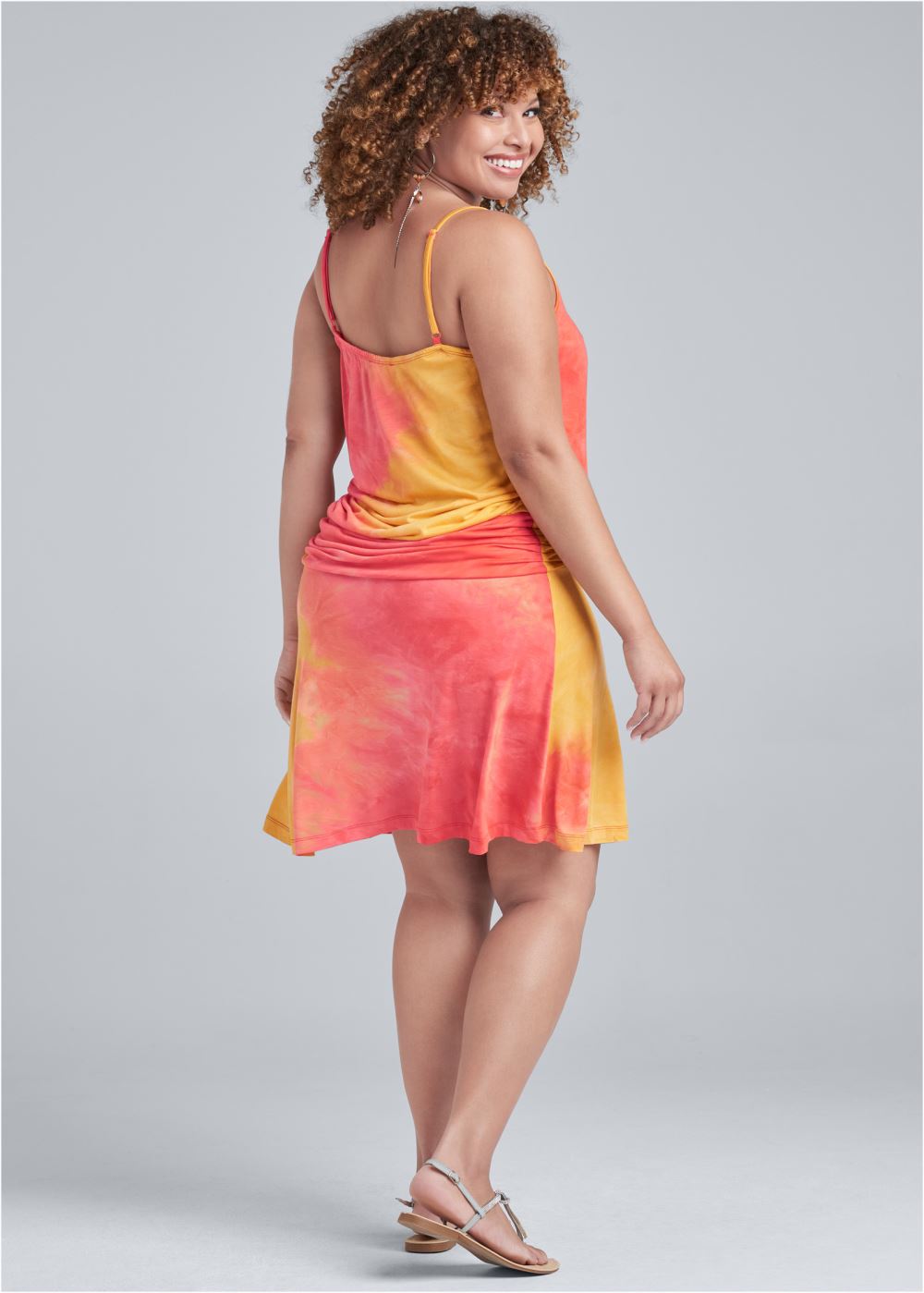Venus Orange Multi CASUAL TANK DRESS