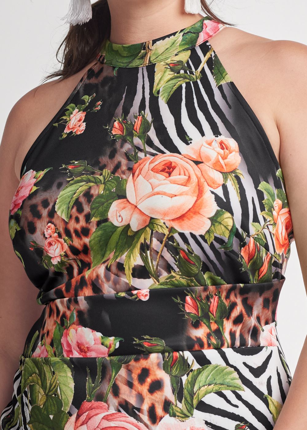 Venus Black Multi PRINTED BODYCON DRESS