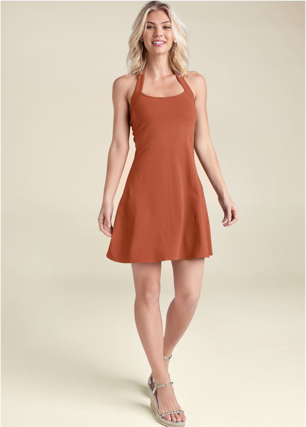 Venus Plus Size Halter Neck Dress
