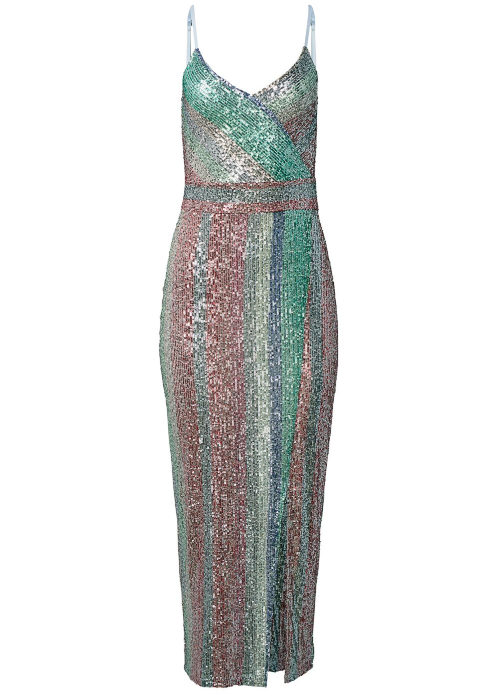Venus Plus Size Striped Sequin Midi Dress