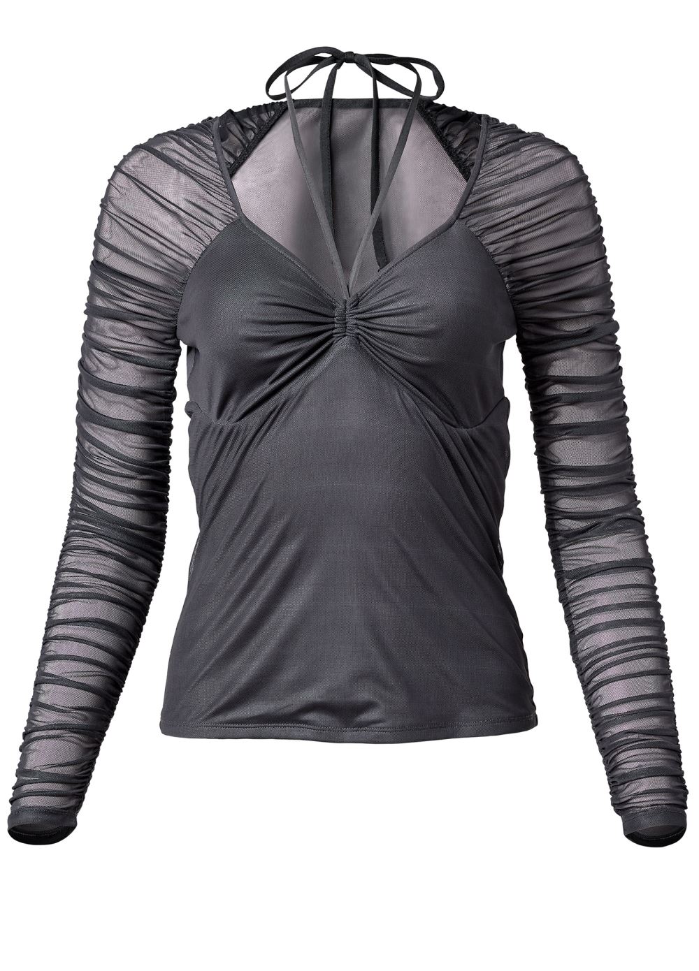 Venus Plus Size Ruched Halter Detail Top