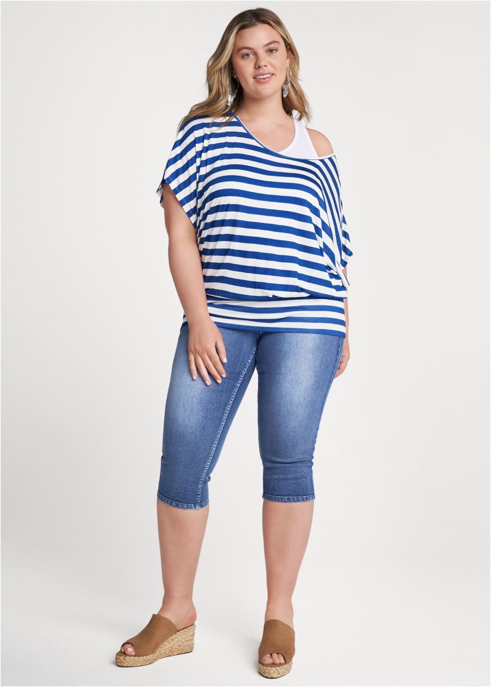 Venus Plus Size Off-Shoulder Layered Top