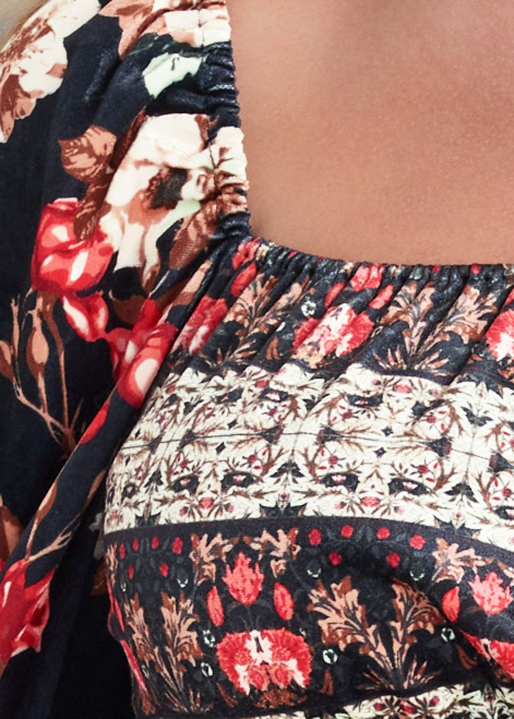 Venus Plus Size Velvet Floral Print Top