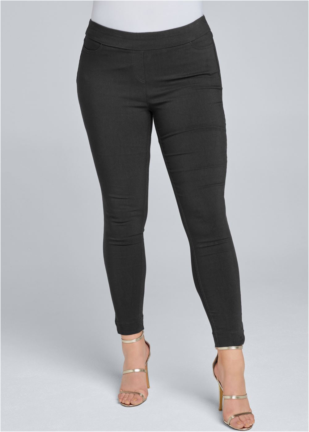 Venus Plus Size Mid-Rise Slimming Stretch Jeggings in Black