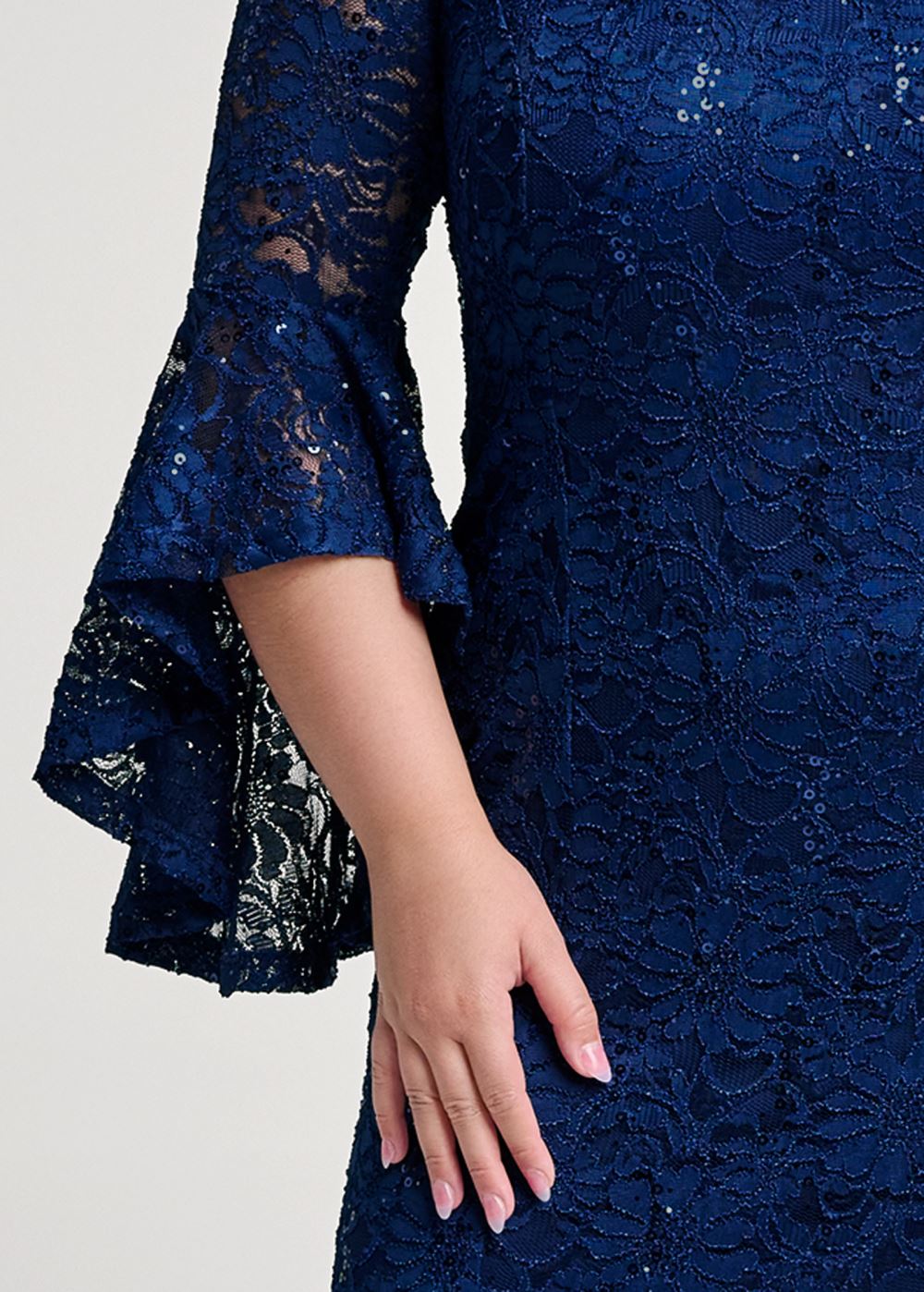 Venus Plus Size Sequin Lace Bodycon Dress