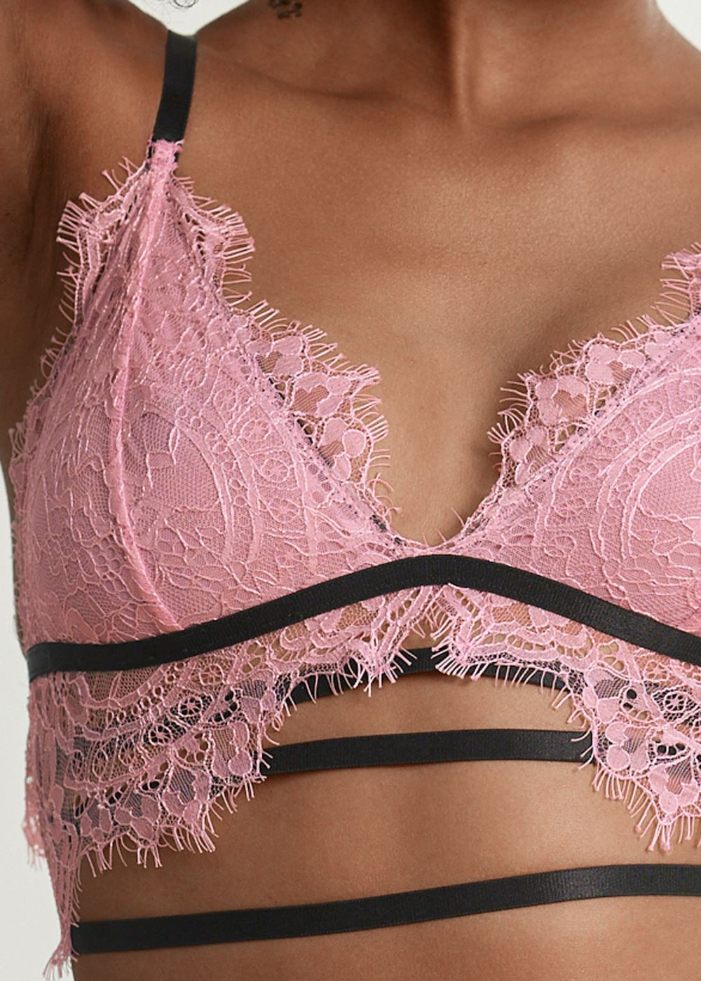 Venus Light Pink STRAPPY LACE SET