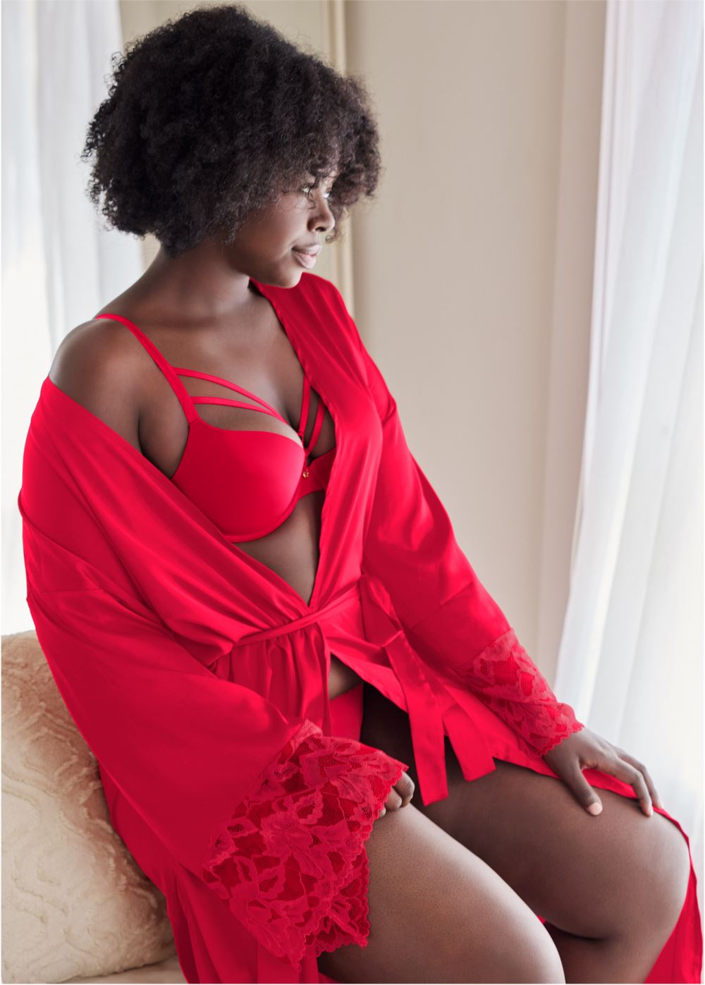 Venus Red LONG SLEEVE MAXI ROBE