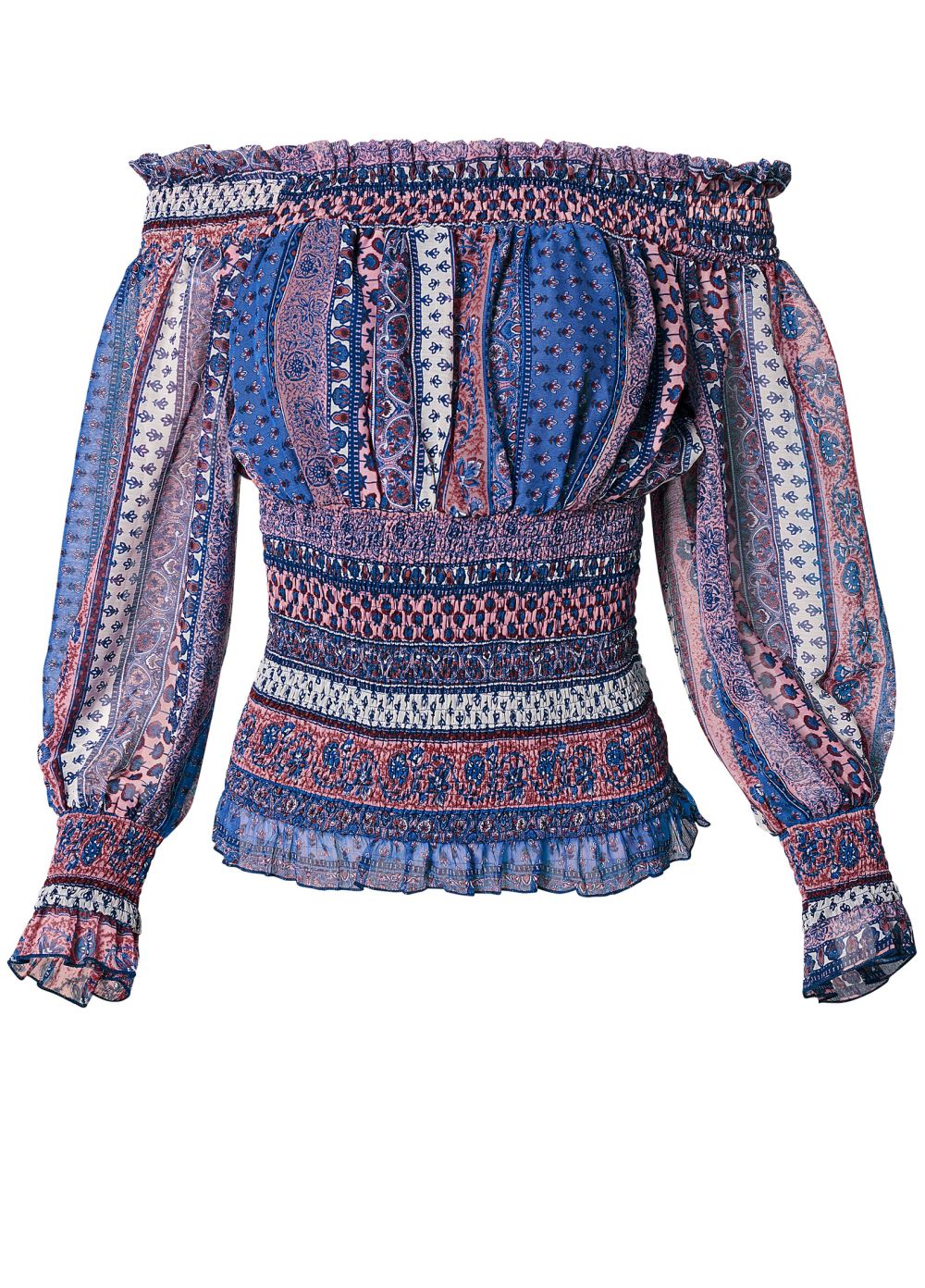 Venus Plus Size Printed Smocked Top