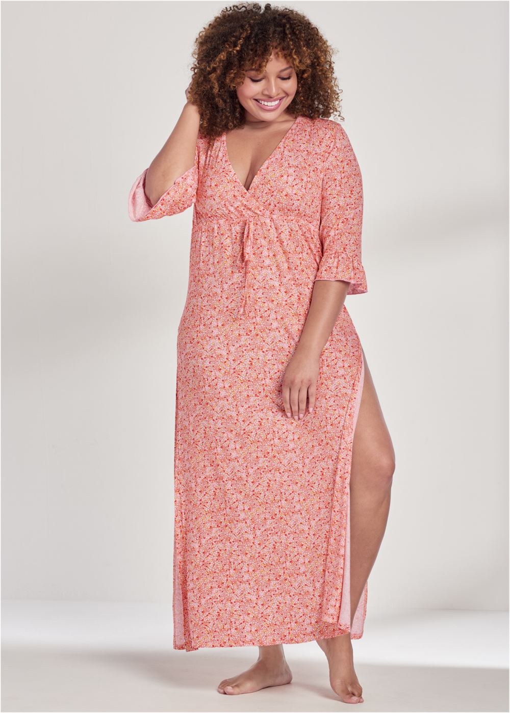 Venus Pink Multi Ruffle Nightgown