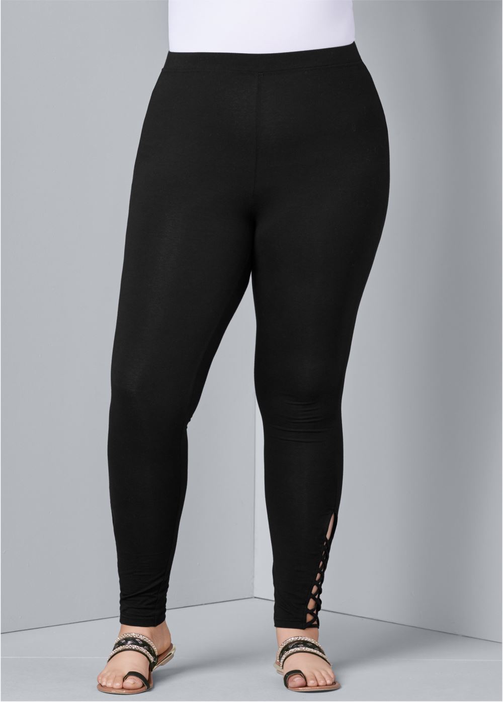 Venus Black ANKLE DETAIL LEGGINGS