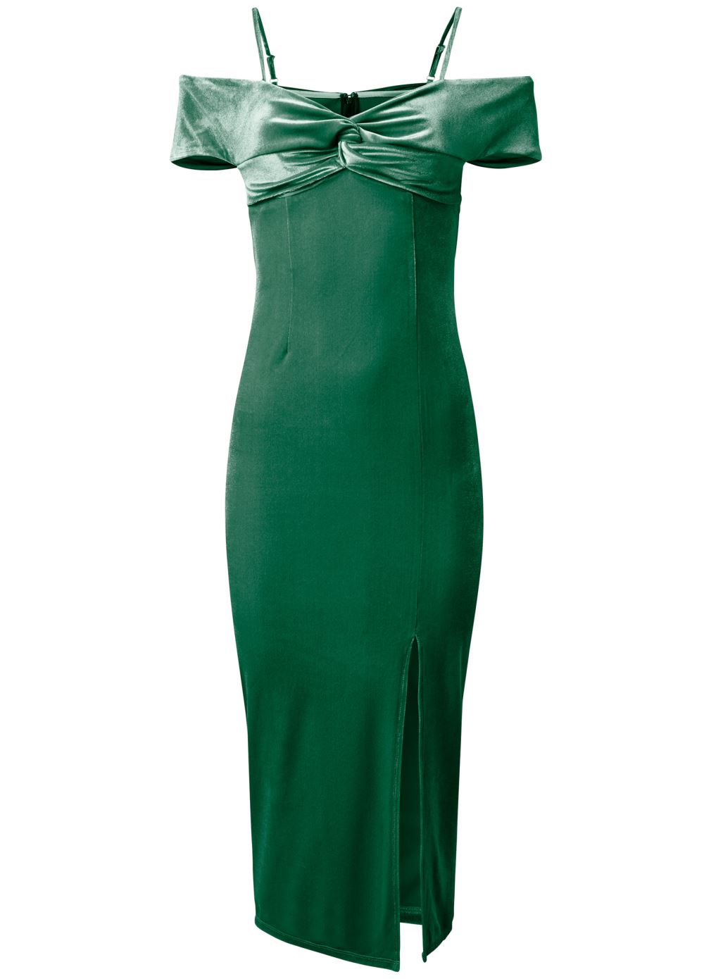 Venus Plus Size Cold-Shoulder Velvet Dress