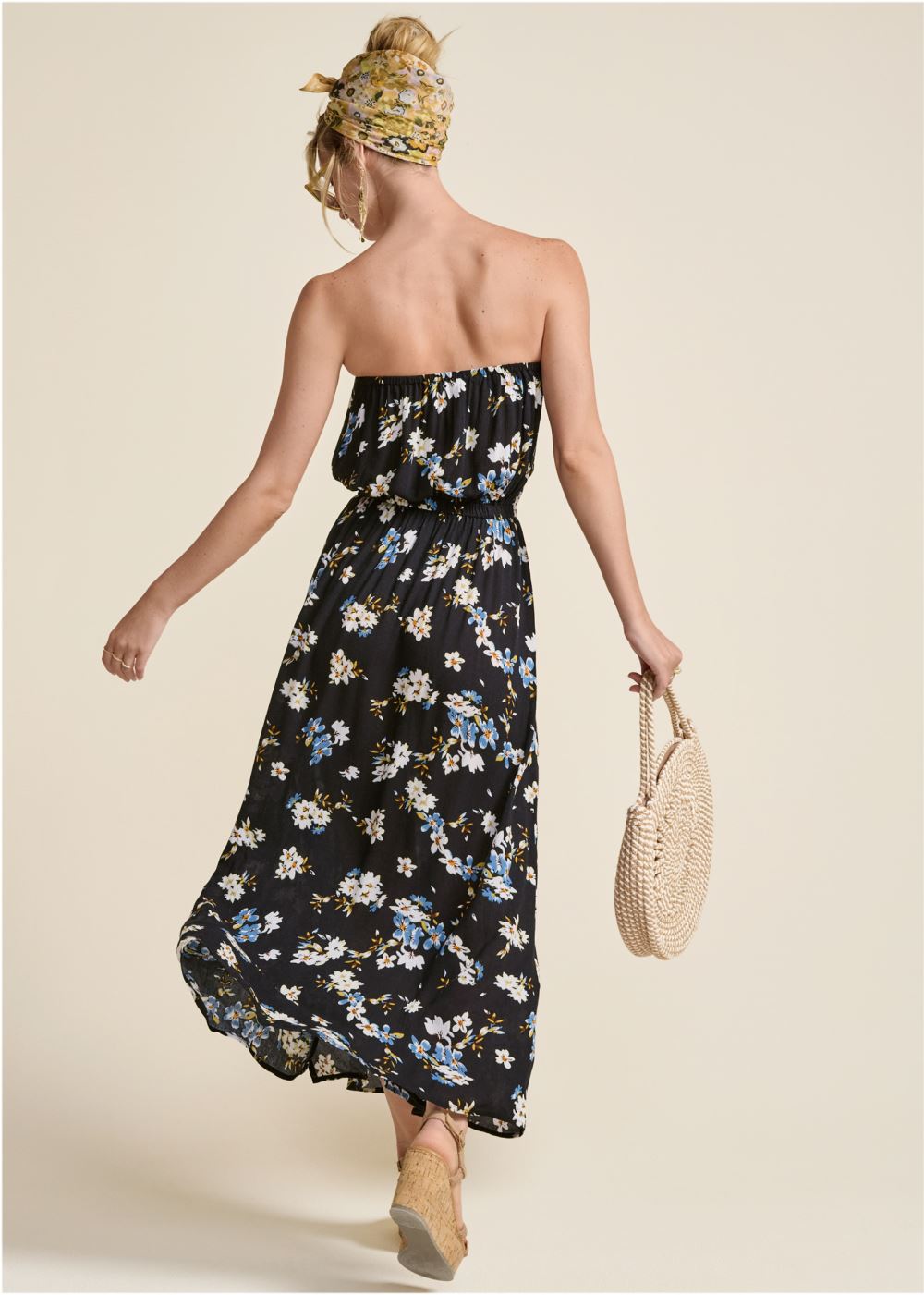 Venus Plus Size Strapless Side Slit Dress
