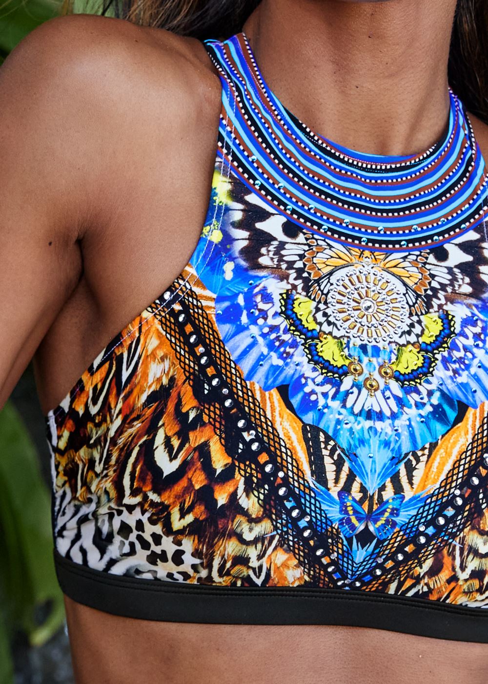 Venus Plus Size Strappy Back Sport Top Bikini - Jungle Queen