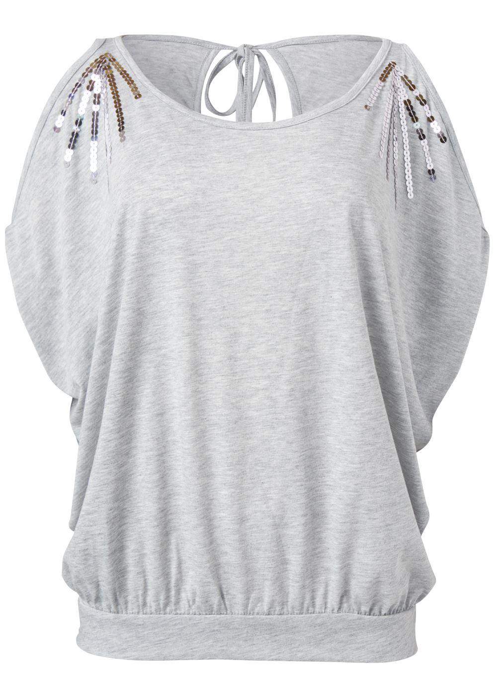 Venus Plus Size Cold-Shoulder Sequin Top
